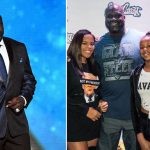 Shaquille O'Neal with his daughters