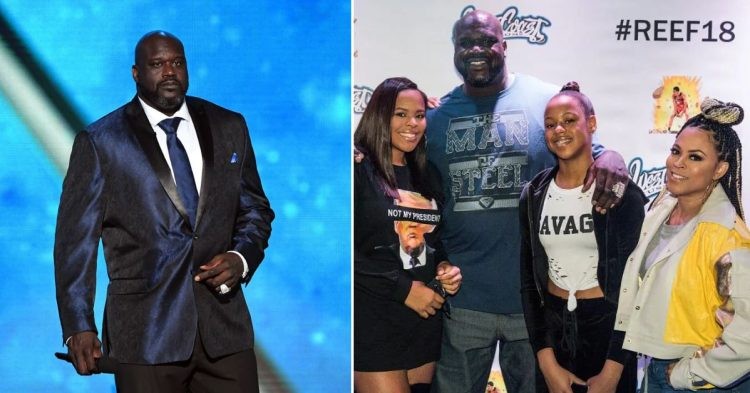 Shaquille O'Neal with his daughters