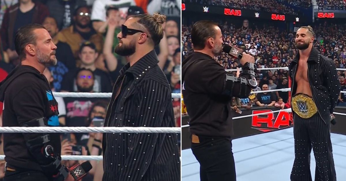 CM Punk and Seth Rollins during WWE RAW 