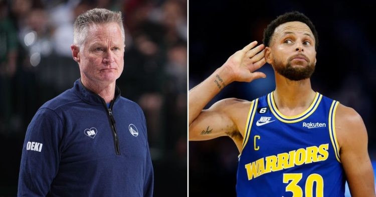 Steve Kerr and Steph Curry (Credits - Getty Images and The Mercury News)