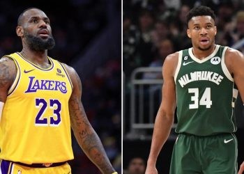 LeBron James and Giannis Antetokounmpo (Credits - Yahoo Sports and Business Insider)