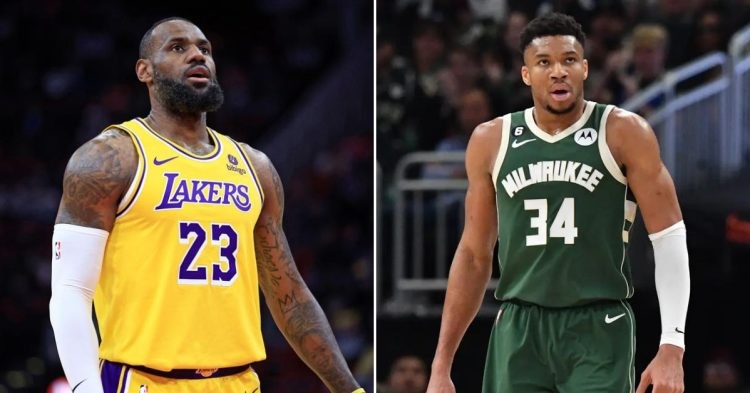 LeBron James and Giannis Antetokounmpo (Credits - Yahoo Sports and Business Insider)