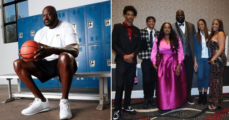 Shaquille O'Neal with his children
