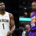 New Orleans Pelicans' Zion Williamson and Phoenix Suns' Kevin Durant
