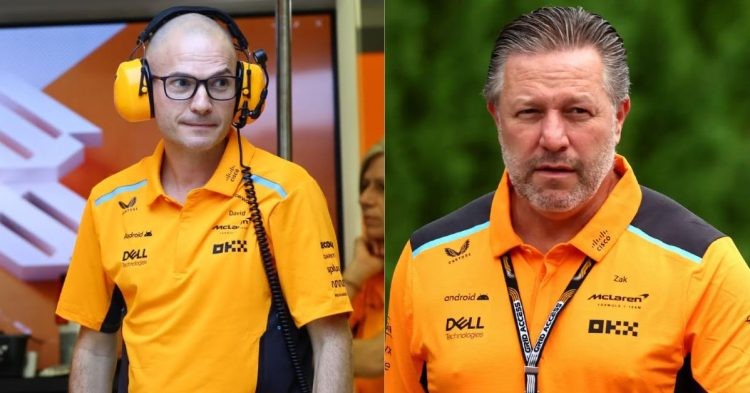 David Sanchez (left), Zak Brown, CEO of McLaren F1 (right) (Credits- Motorsport Week, PlanetF1)
