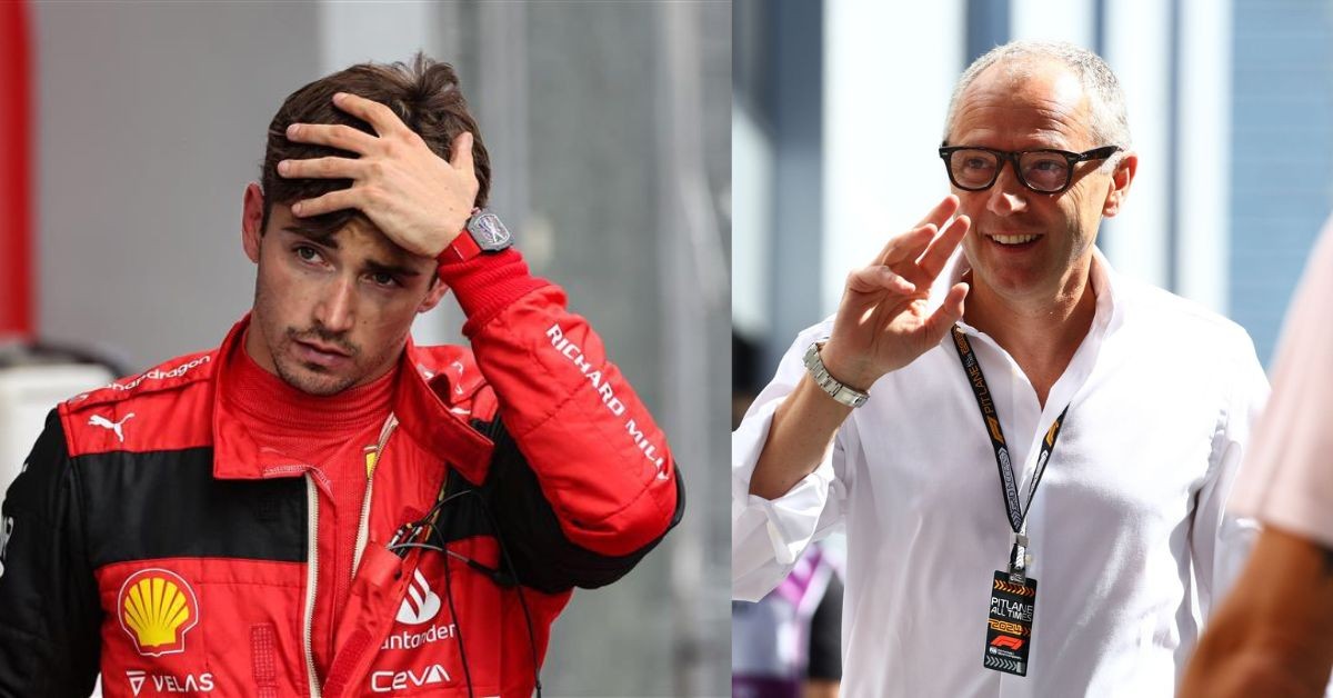 Charles Leclerc and F1 CEO Stefano Domenicali.