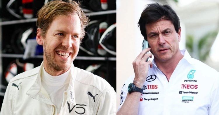 Sebastian Vettel (left), Toto Wolff (right) (Credits- Sky Sports, F1 Oversteer)