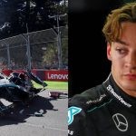 George Russell crash at Australia (left), Russell (right) (Credits- F1, PlanetF1)