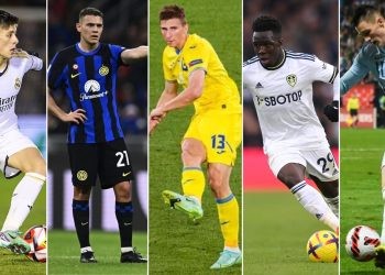 Top 5 emerging players to watch out for at UEFA Euro 2024. (Credits: X, Reddit, Football London, & Football Transfers (L-R) Arda Guler for Real Madrid, Kristjan Aslani for Inter Milan, Illiya Zanarnyi for Ukraine, Wilfried Gnonto for Leeds United, and Benjamin Sesko for Red Bull Leipzig
