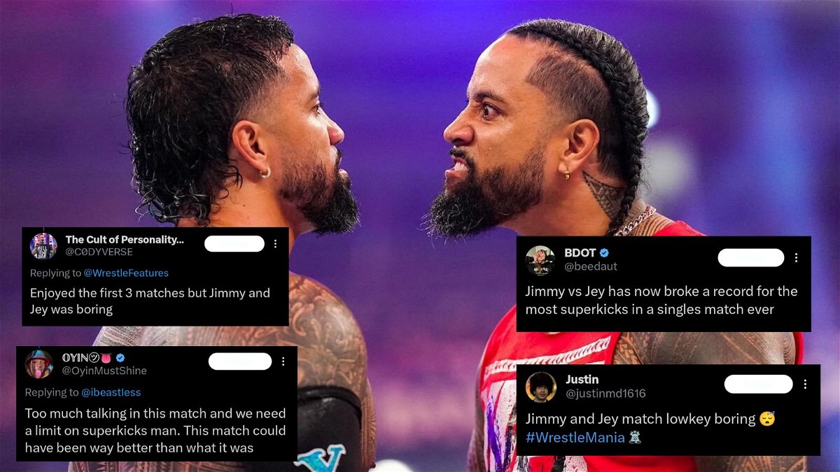 Fans react to Jey Uso vs. Jimmy Uso at WrestleMania 40