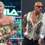 Cody Rhodes after WrestleMania 40 win, and The Rock