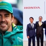 Fernando Alonso (left), Aston Martin and Honda partnership (right) (Credits- AutoHebdo, New Straits Times)
