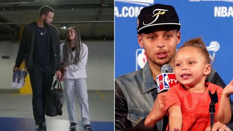 Steph Curry and Riley Curry