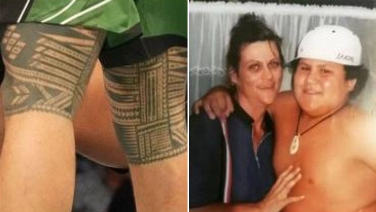 Tai Tuivasa Tattoos (left) with his mother (right)