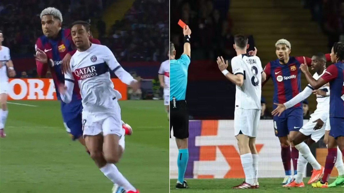 Ronald Araujo's red card helped PSG's comeback against FC Barcelona