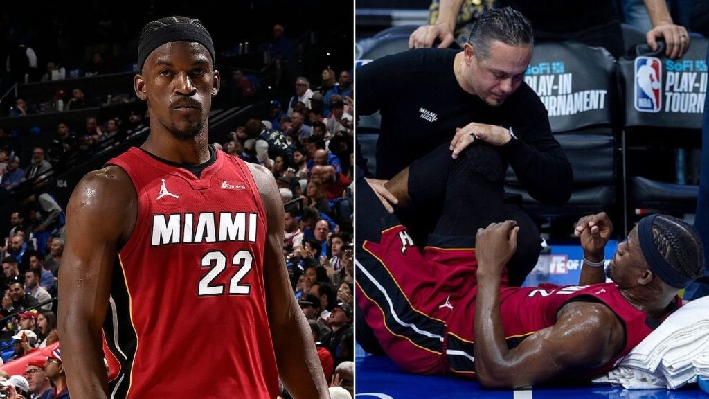 Out! Jimmy Butler Sidelined for “Multiple Weeks” After Suffering a Possible MCL Tear Ahead of Play-in Tournament