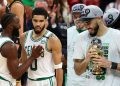 Boston Celtics' Jayson Tatum and Jaylen Brown