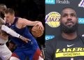 Los Angeles Lakers' LeBron James and Denver Nuggets' Nikola Jokic