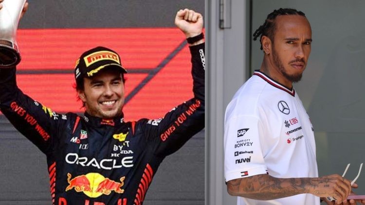 Sergio Perez (left), Lewis Hamilton (right) (Credits- Nagaland Post, The Sun)