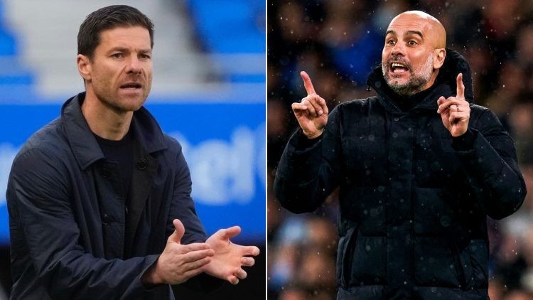 Xabi Alonso (left) and Pep Guardiola (right)