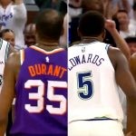 Anthony Edwards and Kevin Durant