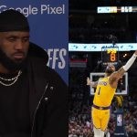 Los Angeles Lakers' LeBron James and Denver Nuggets' Kentavious Caldwell-Pope