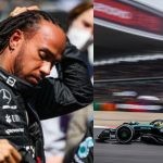 Lewis Hamilton (left), Chinese Grand Prix 2024 (right) (Credits- The Guardian, PlanetF1)