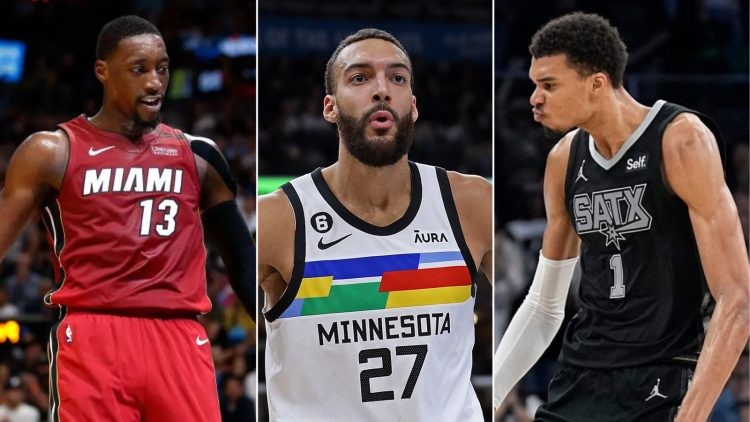 NBA 2024 Defensive Player of the Year Finalists Bam Adebayo, Rudy Gobert, and Victor Wembanyama (Credits - Five Reasons Sports Network, Complex, and FOX 59)