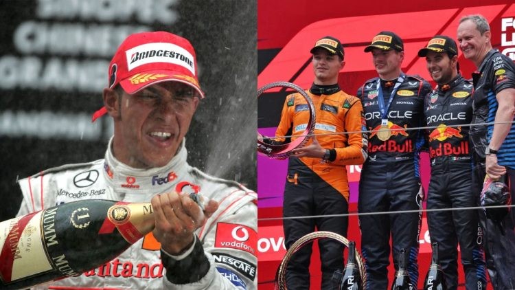Lewis Hamilton (left), 2024 Chinese Grand Prix (right) (Credits- McLaren, GPblog.com)