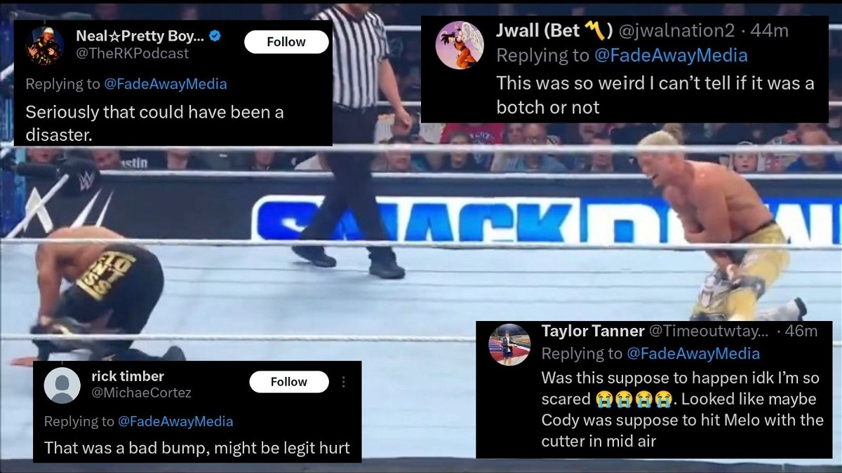 WWE Universe is scared after Cody Rhodes' botched move on SmackDown