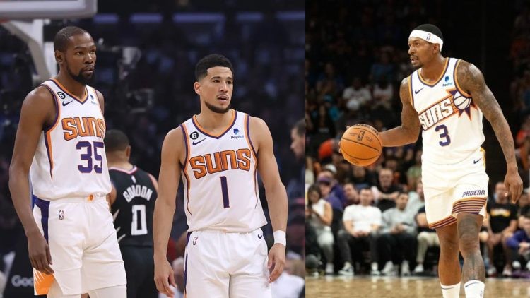 Phoenix Suns' Devin Booker, Kevin Durant and Bradley Beal