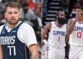 Mavs' Luka Doncic and Clippers' James Harden and Paul George