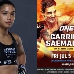 Jackie Buntan (left) and ONE Fight Night 23 poster (right)