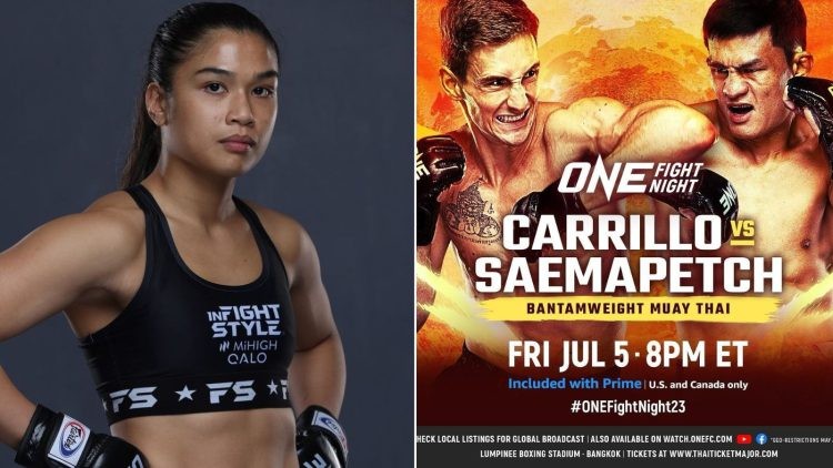 Jackie Buntan (left) and ONE Fight Night 23 poster (right)