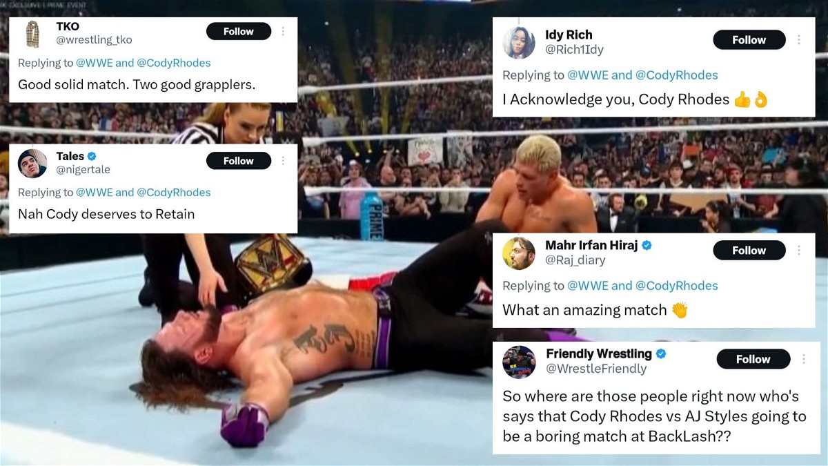 Fans react to Cody Rhodes' first title defense