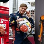 Charles Leclerc, Max Verstappen and Lando Norris