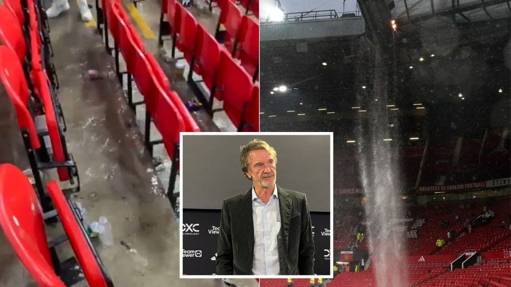 Further Embarrassment for Manchester United as the $6.2 Billion Club’s Stands Leak Due to Heavy Rain After 0-1 Loss to Arsenal