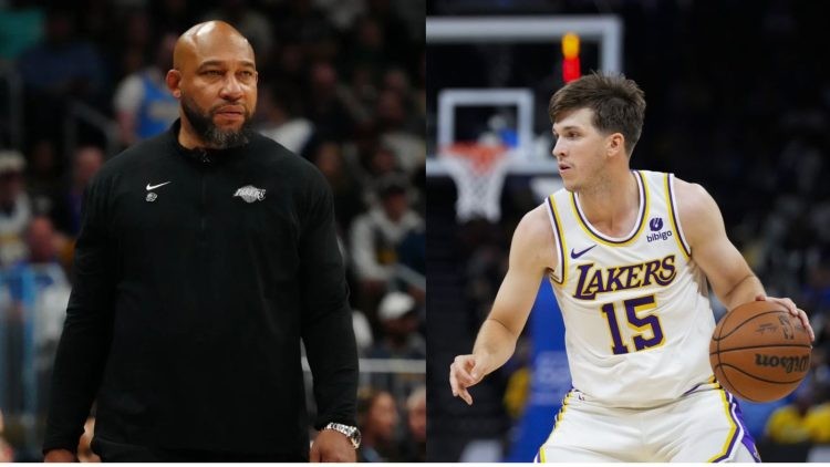 Los Angeles Lakers' Austin Reaves and former coach Darvin Ham
