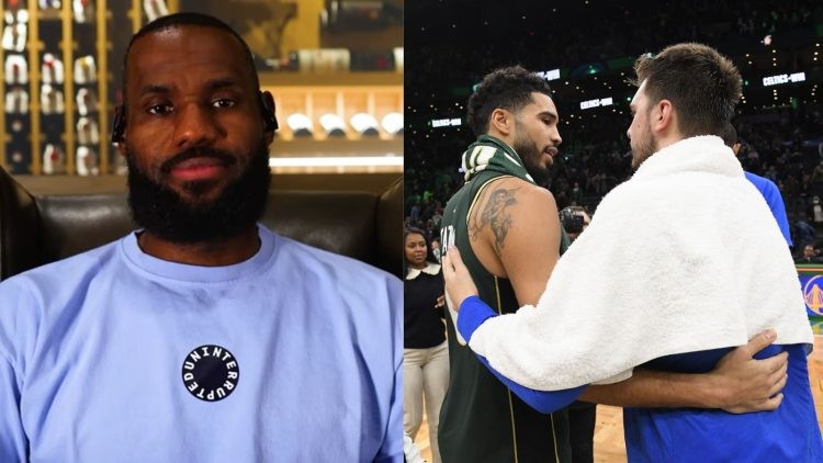 LeBron James and Boston Celtics' Jayson Tatum with Dallas Mavericks' Luka Doncic