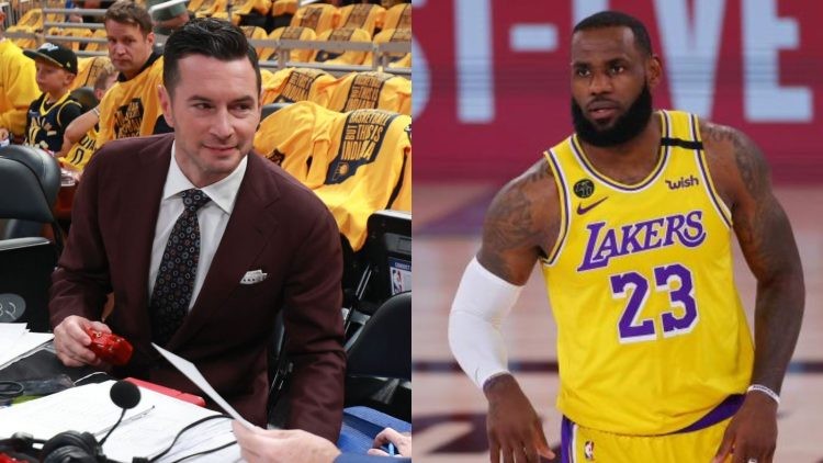 Los Angeles Lakers' LeBron James and JJ Redick
