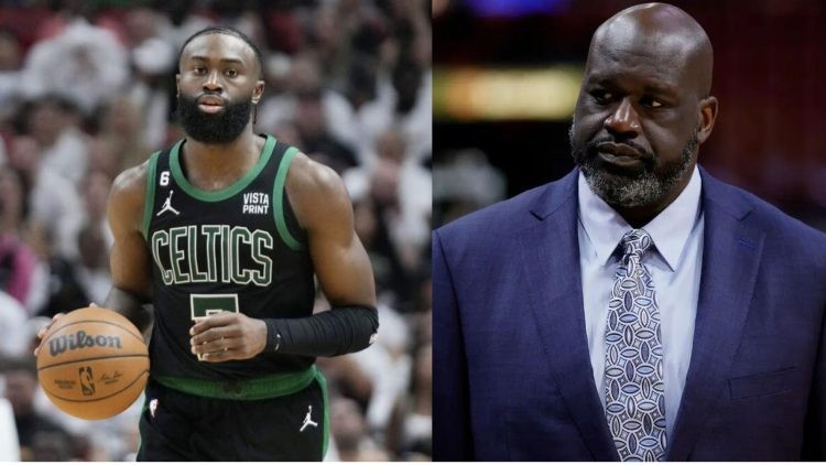 Shaquille O'Neal and Jaylen Brown