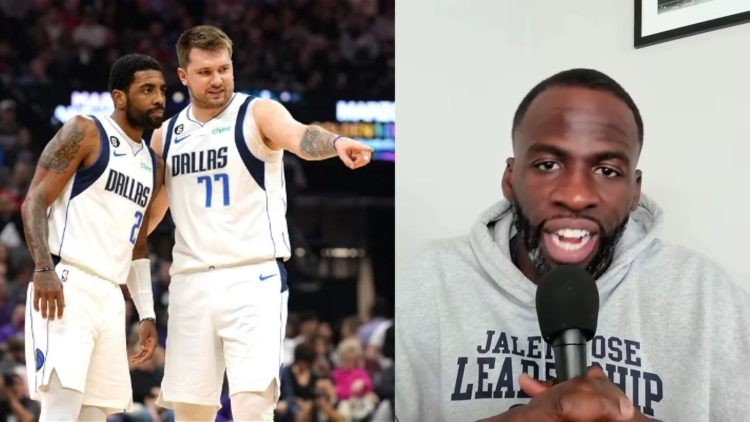 Draymond Green and Luka Doncic with Kyrie Irving