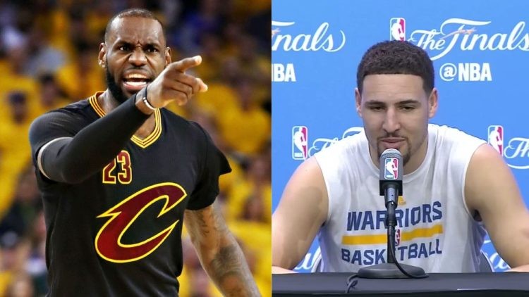 LeBron James and Klay Thompson in 2016