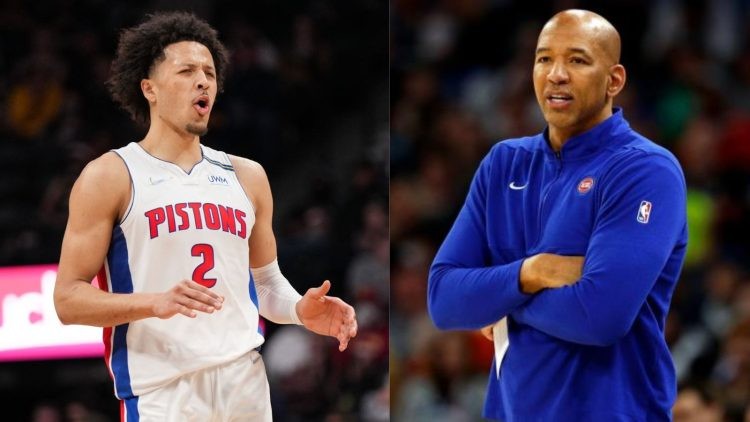 Former Detroit Pistons coach Monty Williams and Cade Cunningham