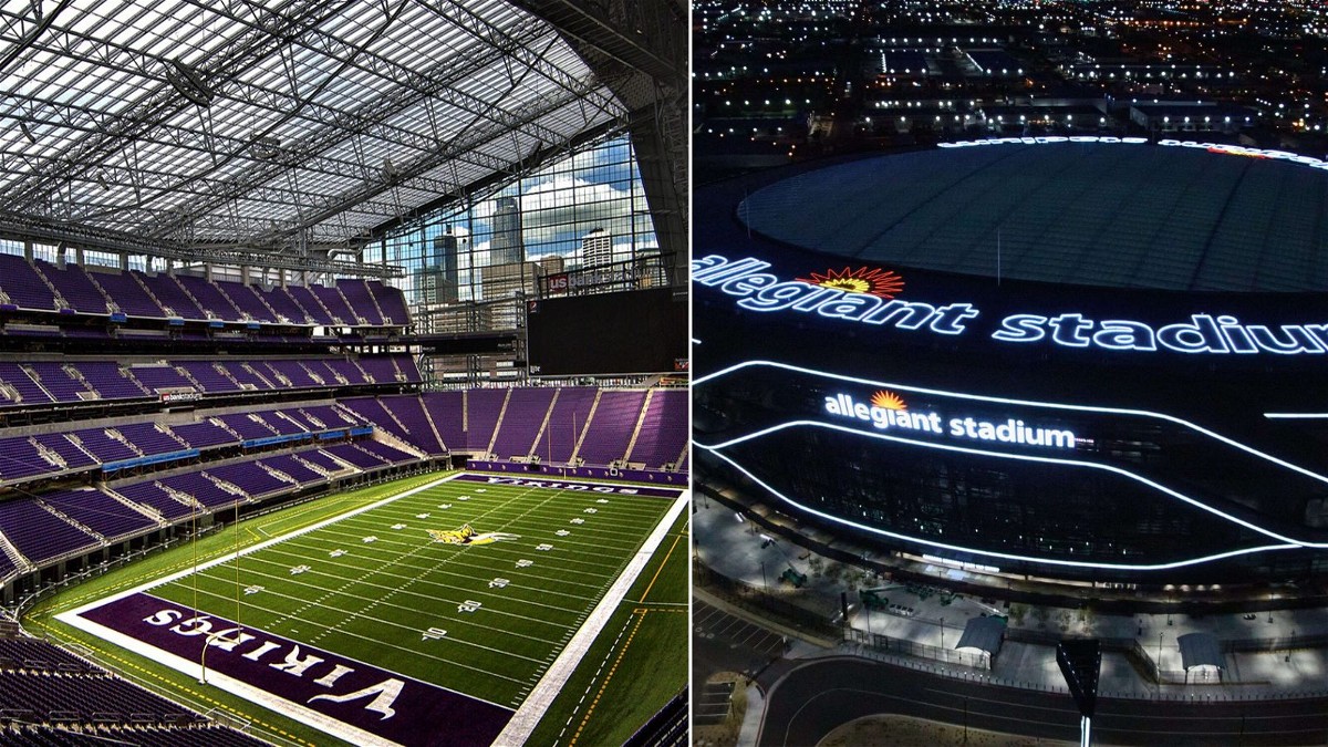 WrestleMania and SummerSlam to take place in Allegiant Stadium (right) and US Bank Stadium (left) respectively