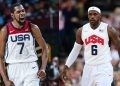 Kevin Durant and LeBron James with Team USA