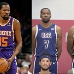 Kevin Durant and Joel Embiid with Team USA