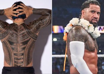 Jey Uso had a specialised back tattoo which he revealed at SummerSlam 2023(Credit-X and WWE)
