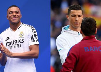 Kylian Mbappe, Cristiano Ronaldo and Lionel Messi