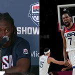 Kevin Durant and Jrue Holiday with Team USA